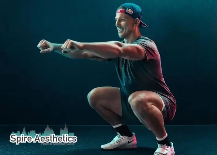 Image of man build leg muscle Cannock through exercise